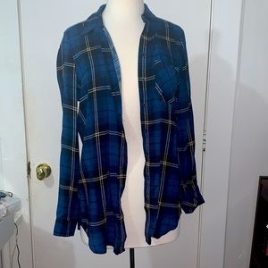 Navy Blue flannel top with sequins